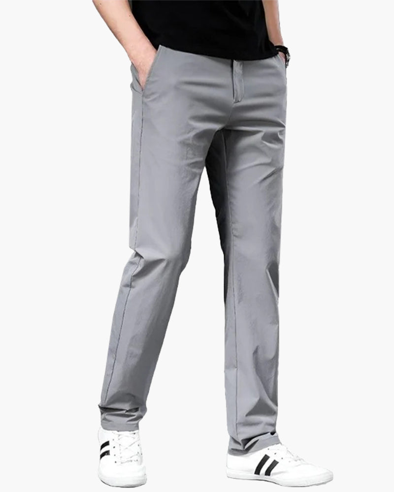 Pantaloni Chino Uomo Cotone Comfort Vestibilità Regolare