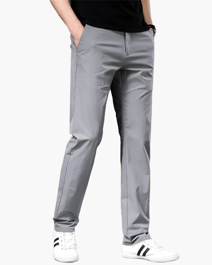 Pantaloni Chino Uomo Cotone Comfort Vestibilità Regolare