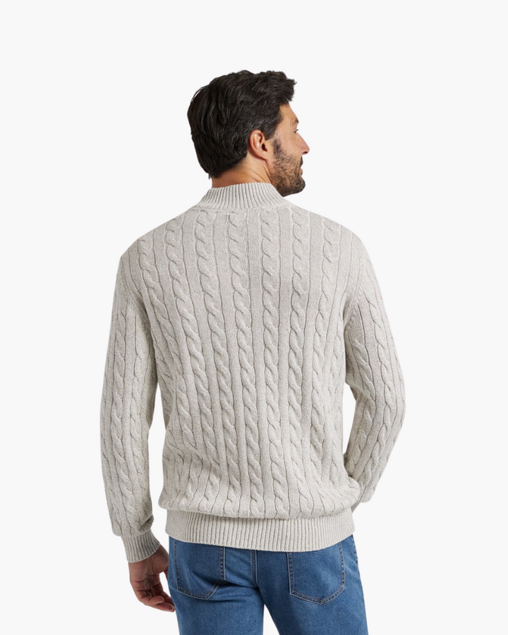 Maglione Uomo Cotone Mezzo Zip Vestibilità Comoda