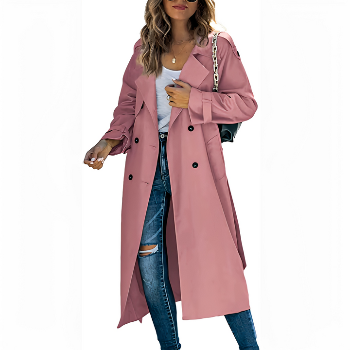 Cappotto Lungo Donna Doppiopetto Antivento Classico