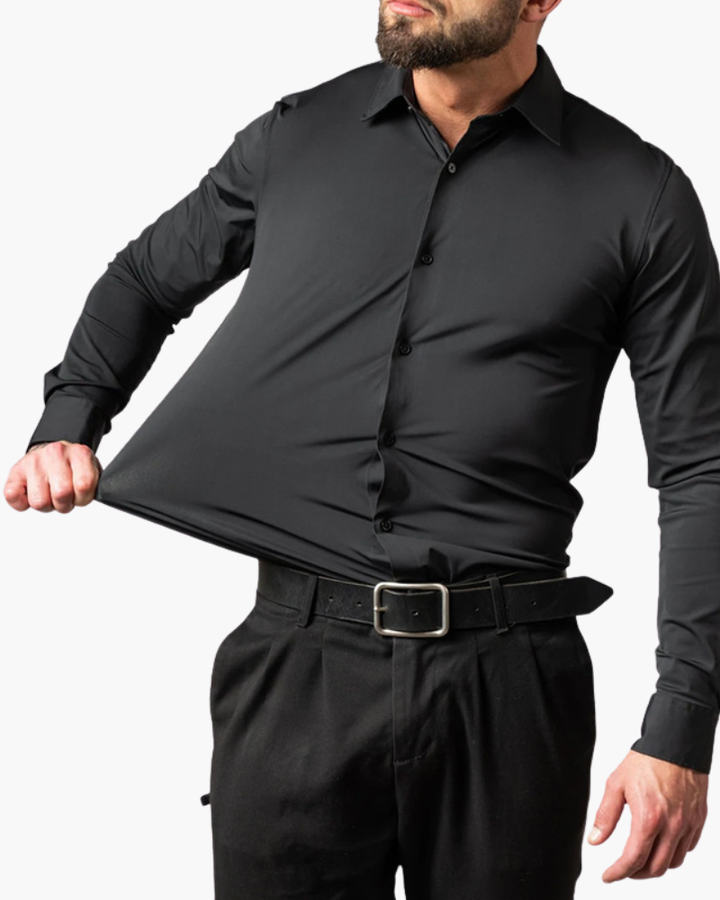 Camicia Uomo Maniche Lunghe Tessuto Morbido Vestibilità Classica