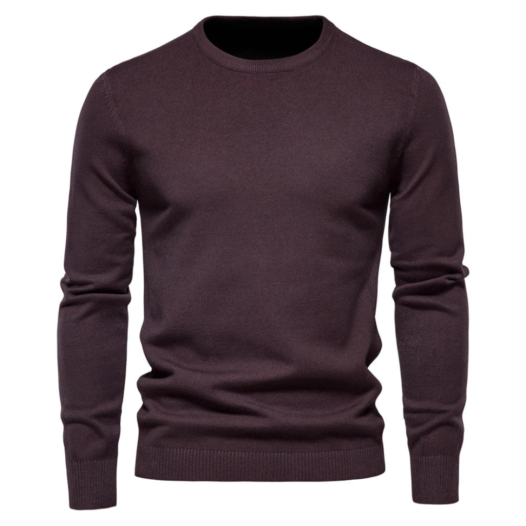Maglione Uomo Lavorato a Maglia Girocollo Casual