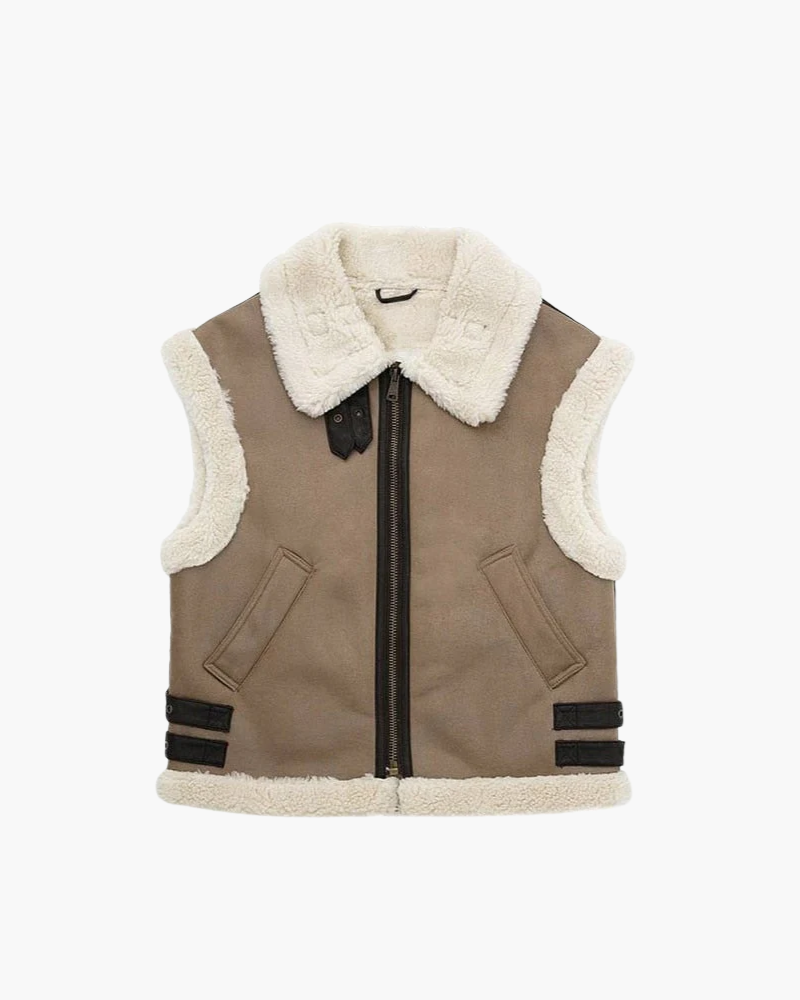 Gilet Donna in Pelliccia Sintetica Caldo Stile Shearling - Vesarelli