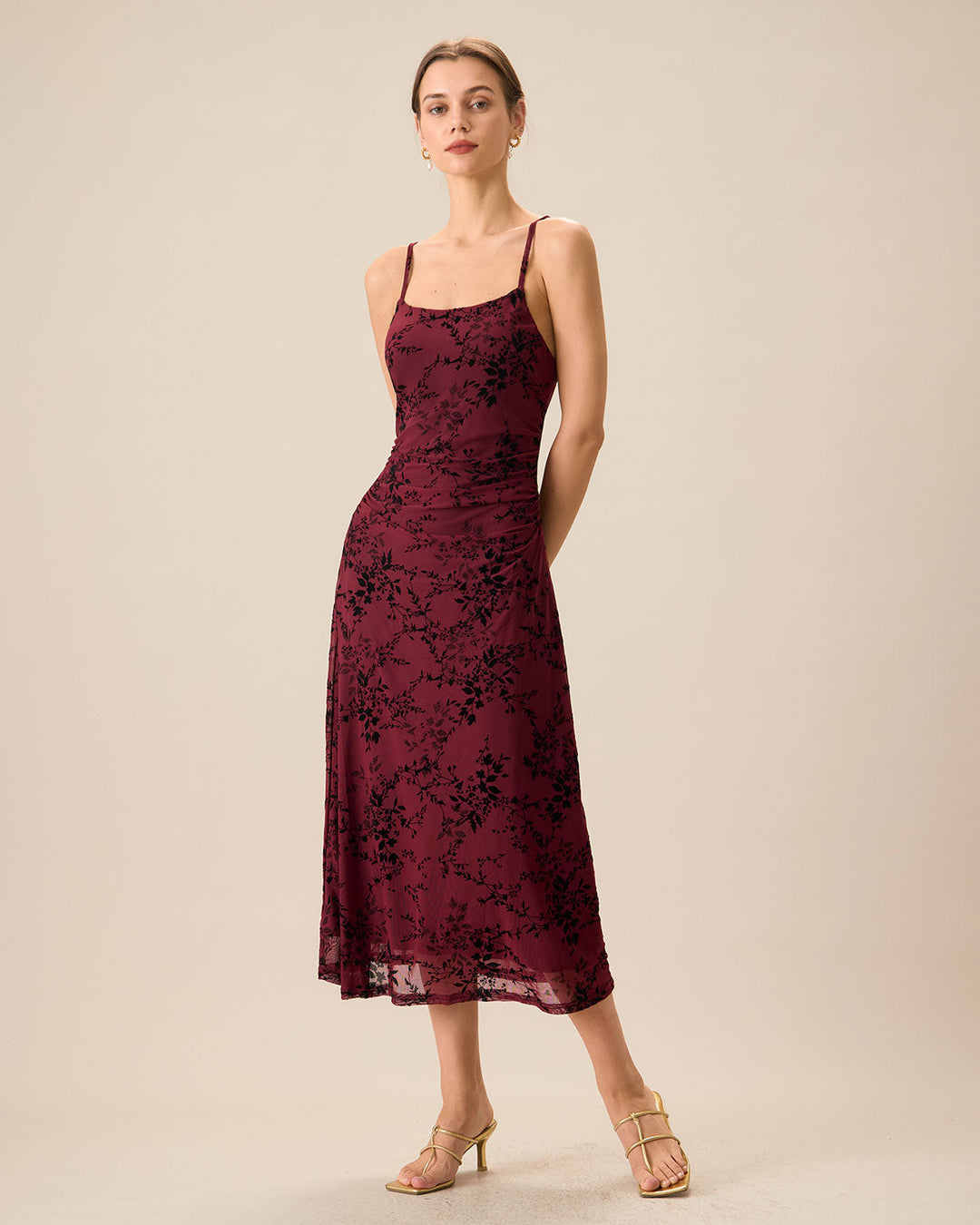 Abito Midi Donna Floreale Bodycon Sottoveste