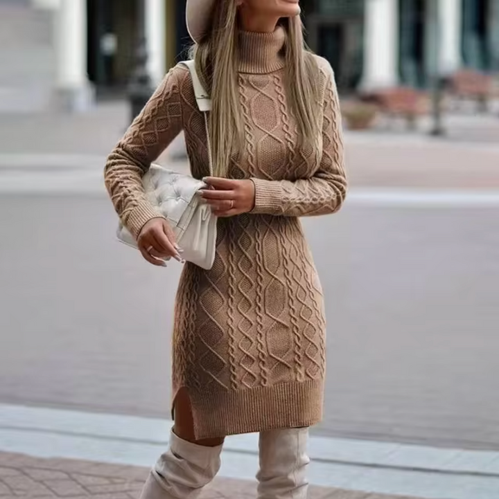 Abito Midi Donna in Maglia Maniche Lunghe