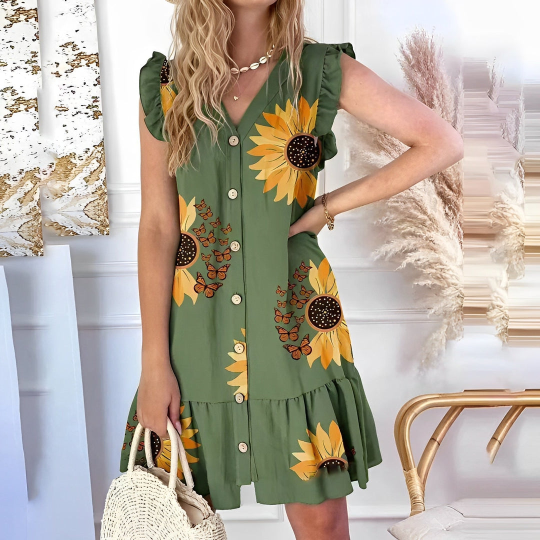 Abito Donna Fluido Fantasia Leggero Stile Estivo
