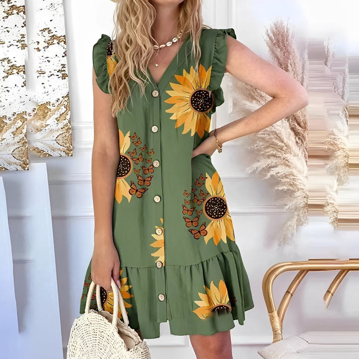Abito Donna Fluido Fantasia Leggero Stile Estivo