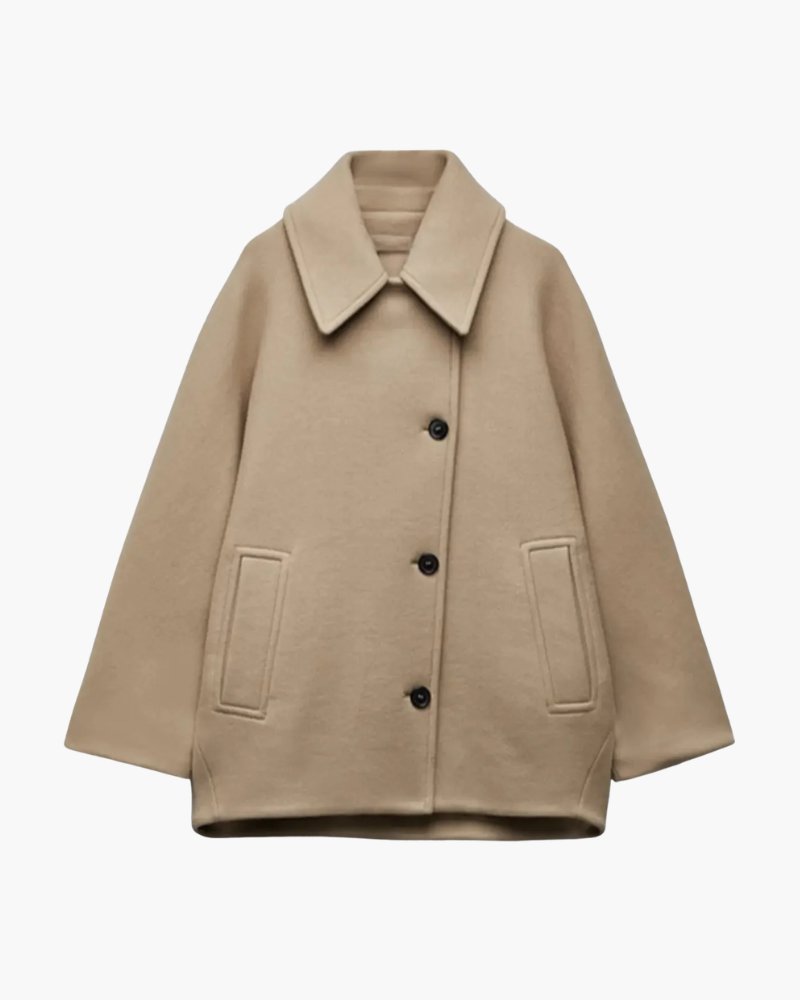 Cappotto Corto Uomo in Misto Lana Vestibilità Oversize
