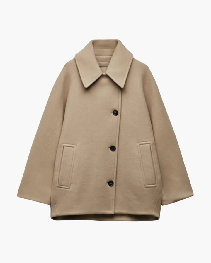 Cappotto Corto Uomo in Misto Lana Vestibilità Oversize