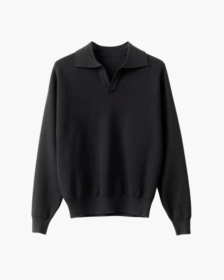 Maglione Polo Uomo in Maglia Testurizzata Vestibilità Comfort