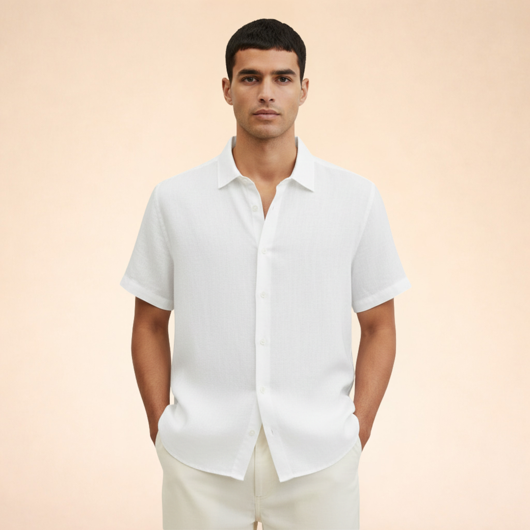 Camicia Uomo Estiva in Lino Vestibilità Moderna