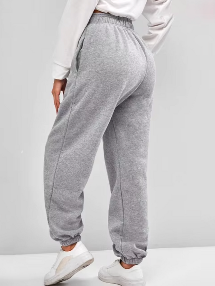 Pantaloni Jogger Donna Tessuto Tecnico Vita Alta Casual