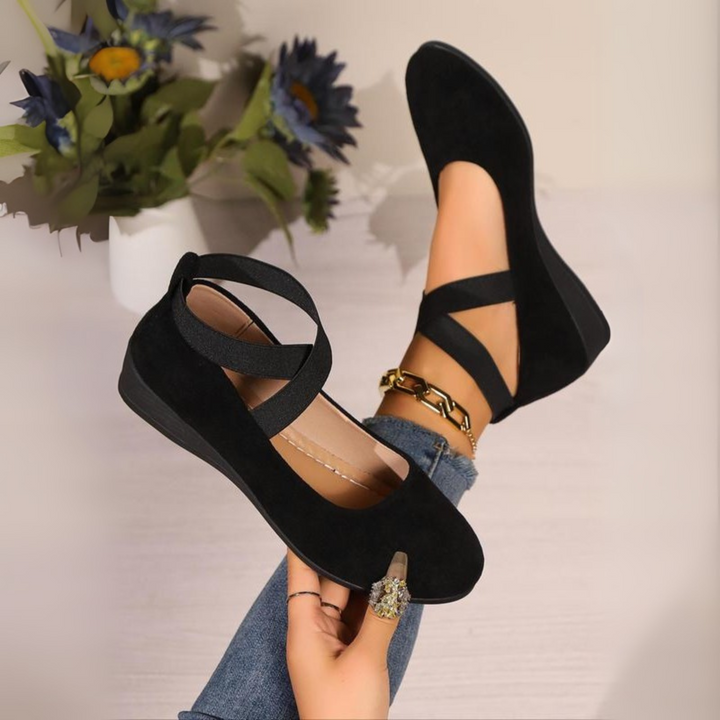 Scarpe Ballerine Donna Zeppa Chiusa Eleganti Comode Quotidiane - Vesarelli