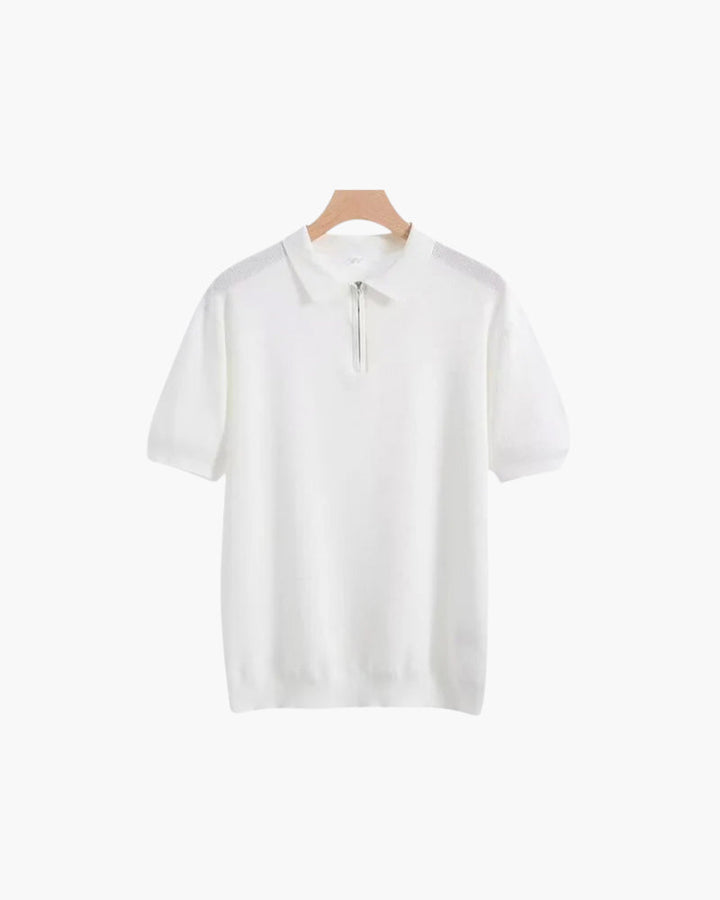 Polo Uomo Traspirante con Zip Vestibilità Comfort Stile Moderno