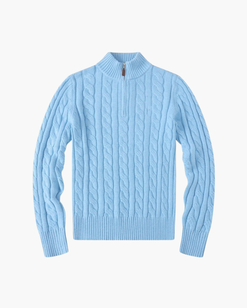 Maglione Donna Cotone Mezzo Zip Comfort Vestibilità Slim