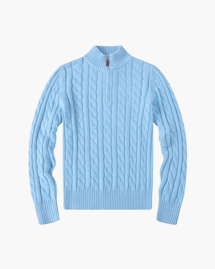Maglione Donna Cotone Mezzo Zip Comfort Vestibilità Slim