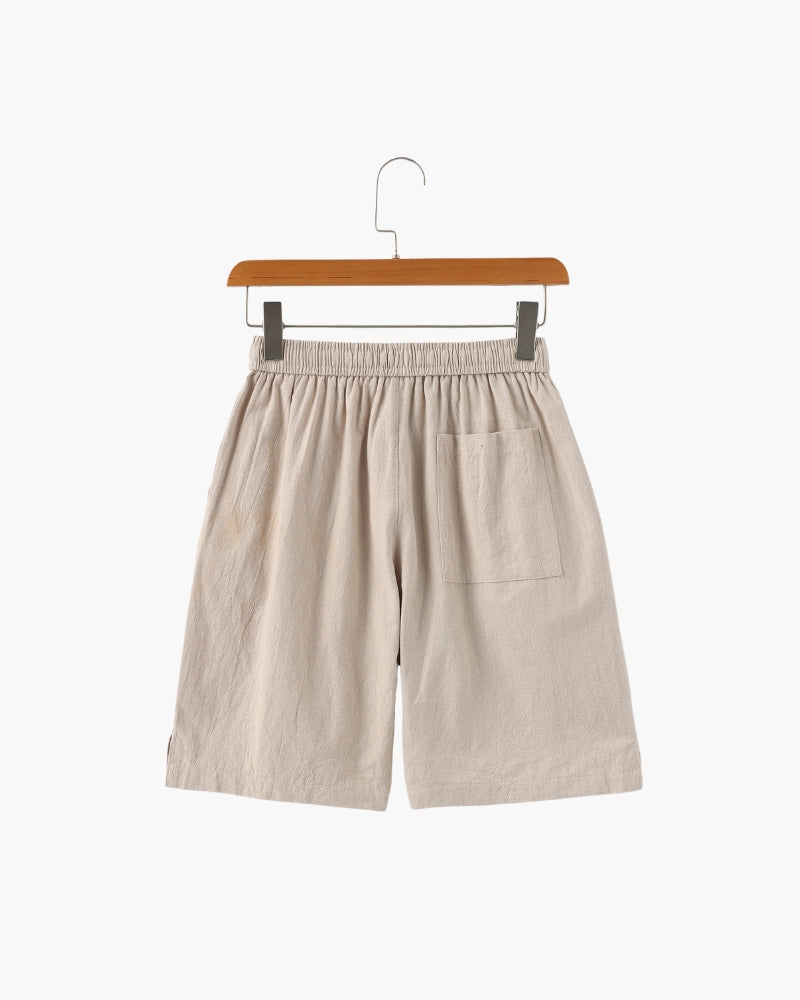 Shorts Uomo in Lino Traspiranti Vita Elastica