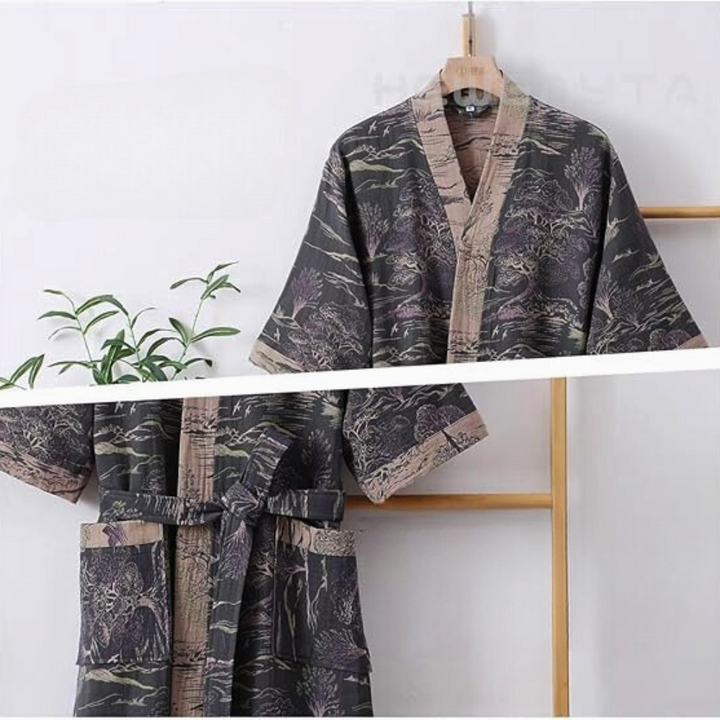 Kimono Unisex Stampa Giapponese Vestaglia Leggera - Vesarelli