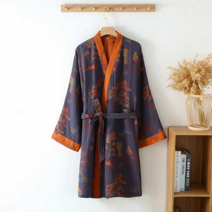 Accappatoio Kimono Uomo in Cotone Morbido Stile Elegante - Vesarelli
