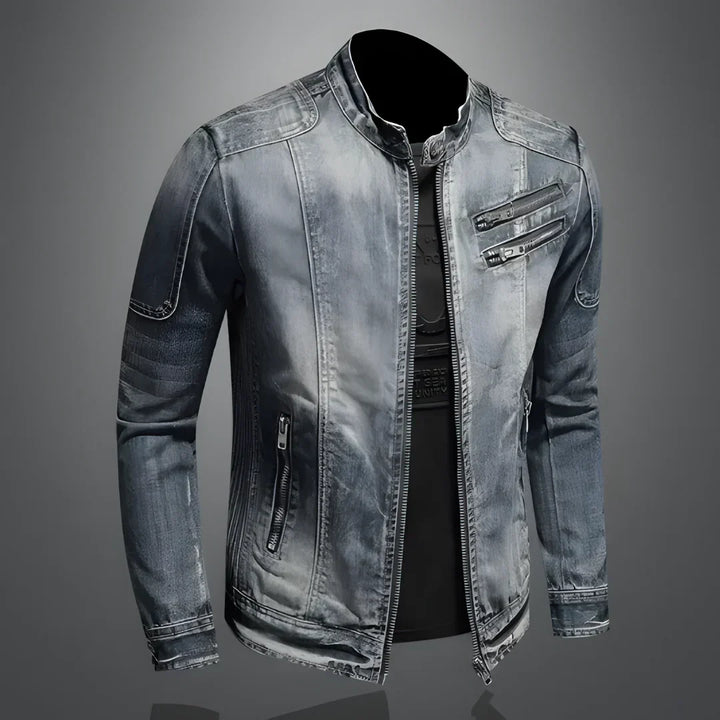 Giacca Uomo con Zip Tessuto Tecnico Stile Moderno
