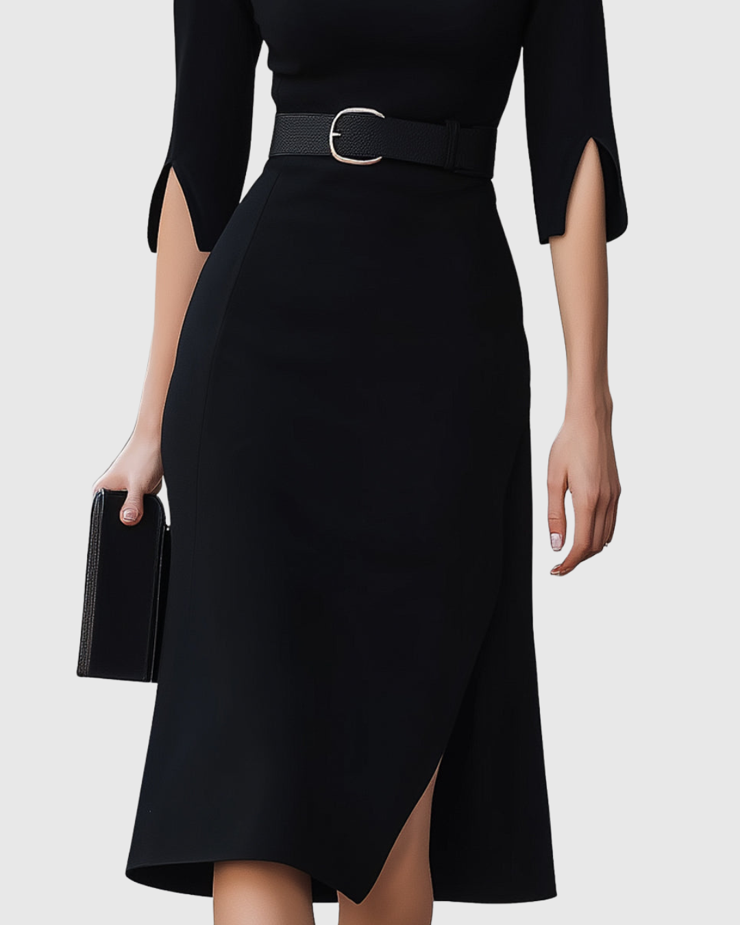 Abito Midi Donna Classico Linea Dritta Vestibilità Regolare