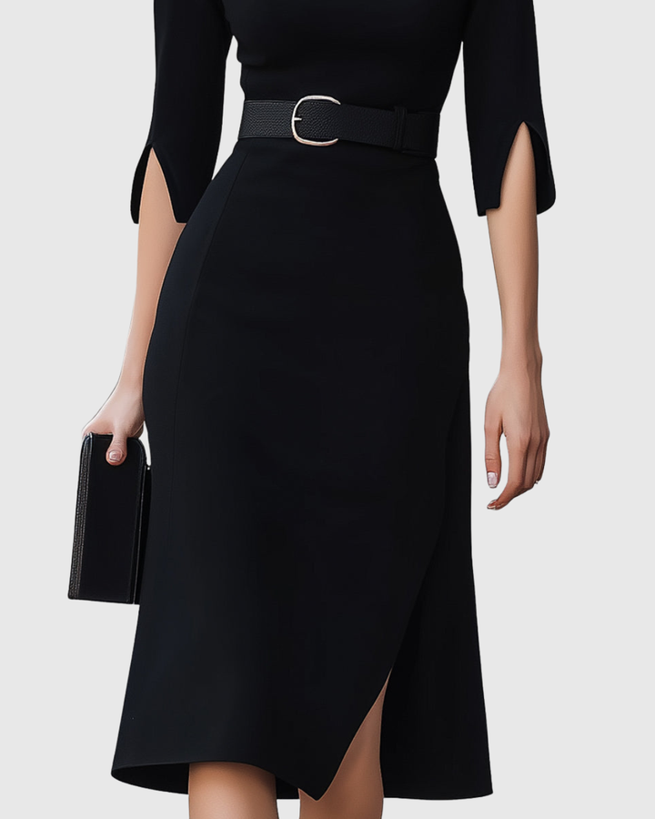 Abito Midi Donna Classico Linea Dritta Vestibilità Regolare
