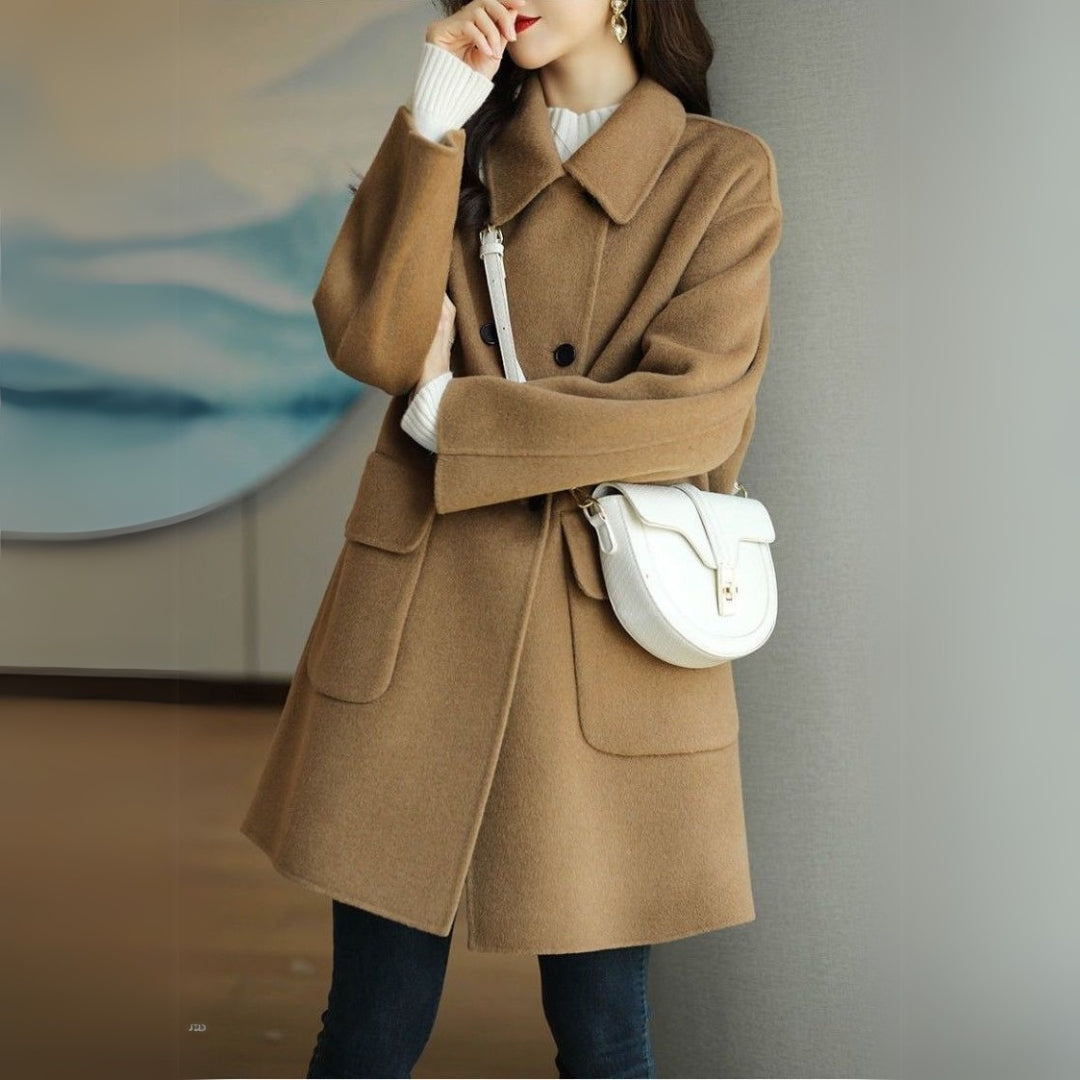 Cappotto Doppiopetto Donna Taglio Classico Manica Lunga