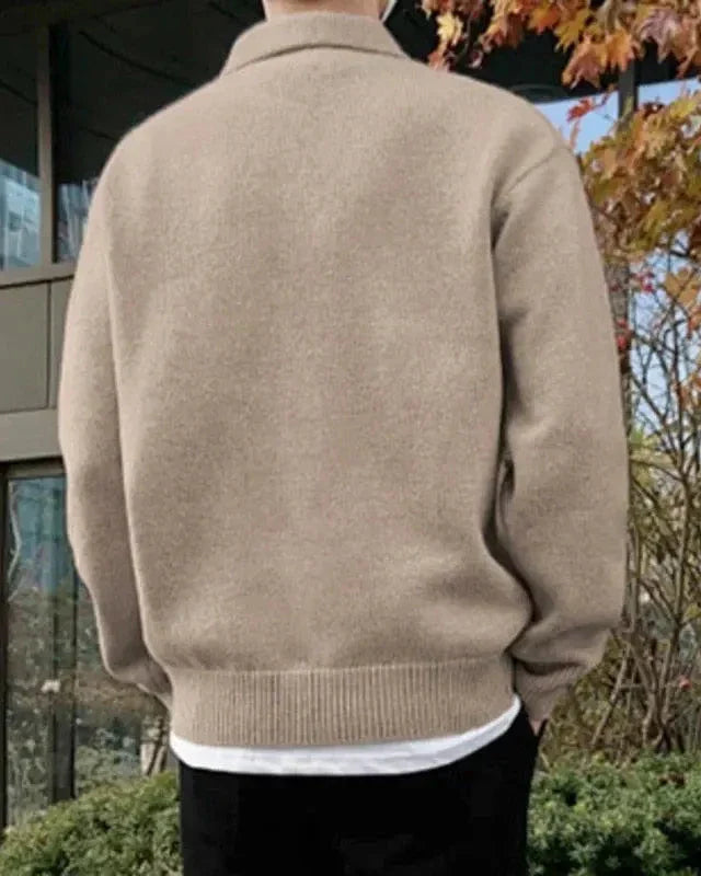 Maglione Uomo in Lana Mezza Zip Comfort Essenziale