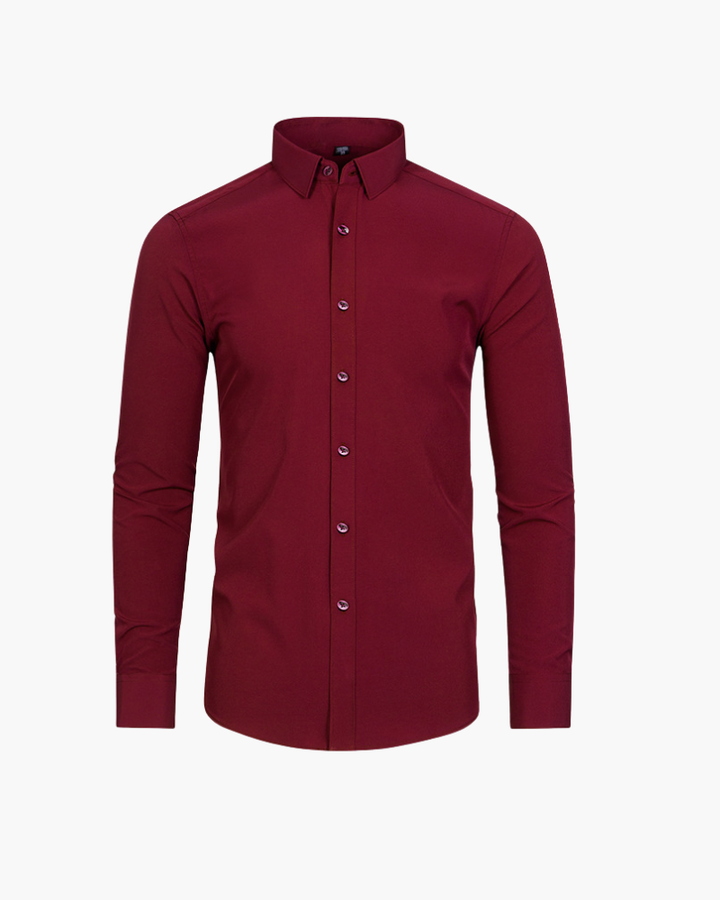 Camicia Uomo Maniche Lunghe Tessuto Morbido Vestibilità Classica