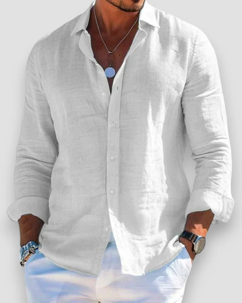 Camicia Uomo Casual in Lino Leggera e Versatile