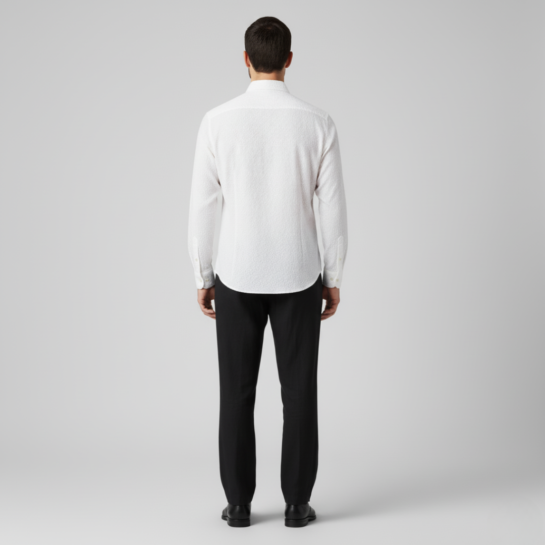 Camicia Uomo Tinta Unita Vestibilità Comoda