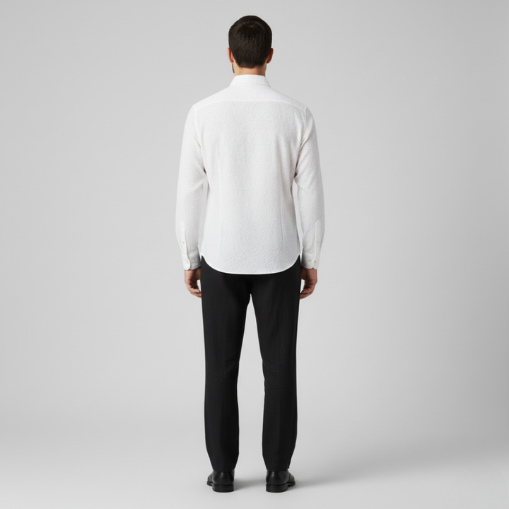 Camicia Uomo Tinta Unita Vestibilità Comoda