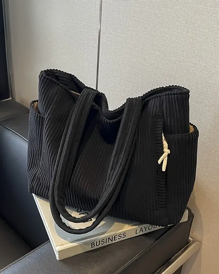 Borsa a Spalla Donna a Coste Capiente Elegante