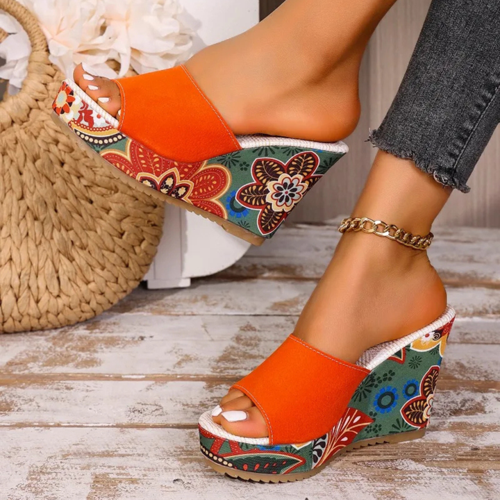 Sandali Donna Zeppa Velluto Estivi Eleganti Comodi