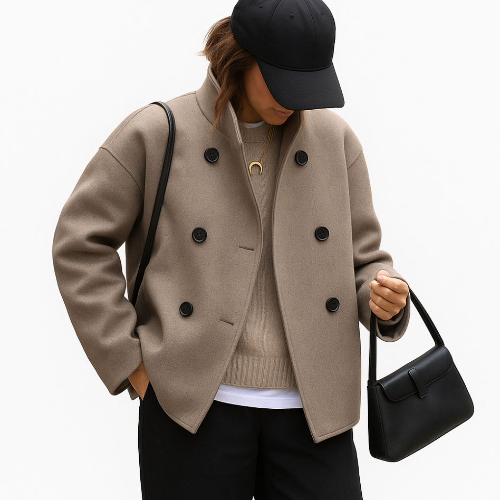 Giacca Donna Classica Doppiopetto Corto Vestibilità Oversize - Vesarelli