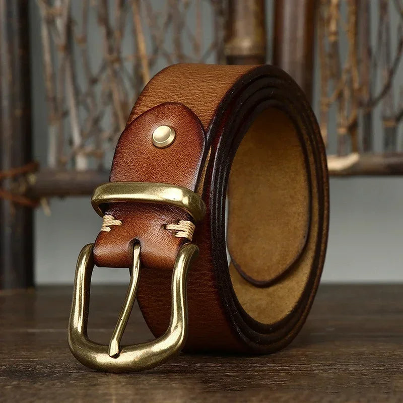 Cintura Uomo in Pelle Artigianale Classica Stile Casual Elegante