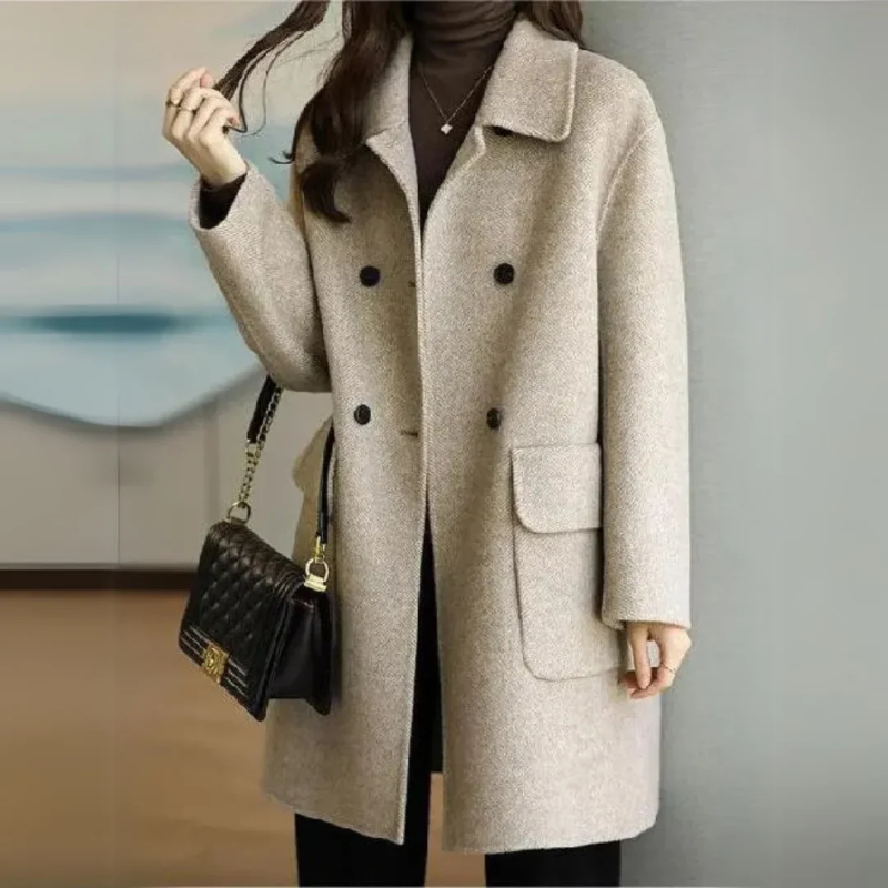 Cappotto Doppiopetto Donna Taglio Classico Manica Lunga - Vesarelli