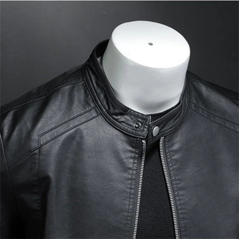 Giacca Biker Uomo con Zip Vestibilità Slim Casual