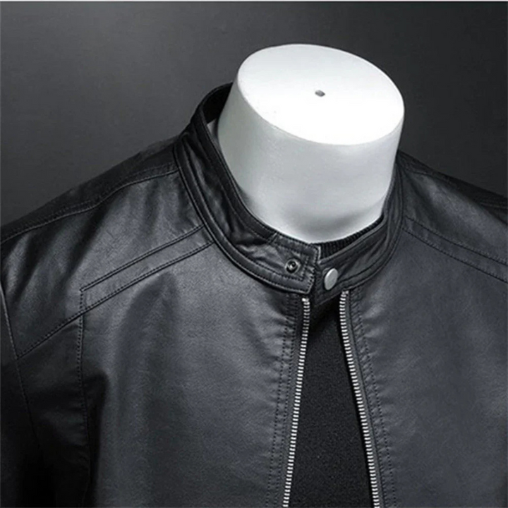 Giacca Biker Uomo con Zip Vestibilità Slim Casual