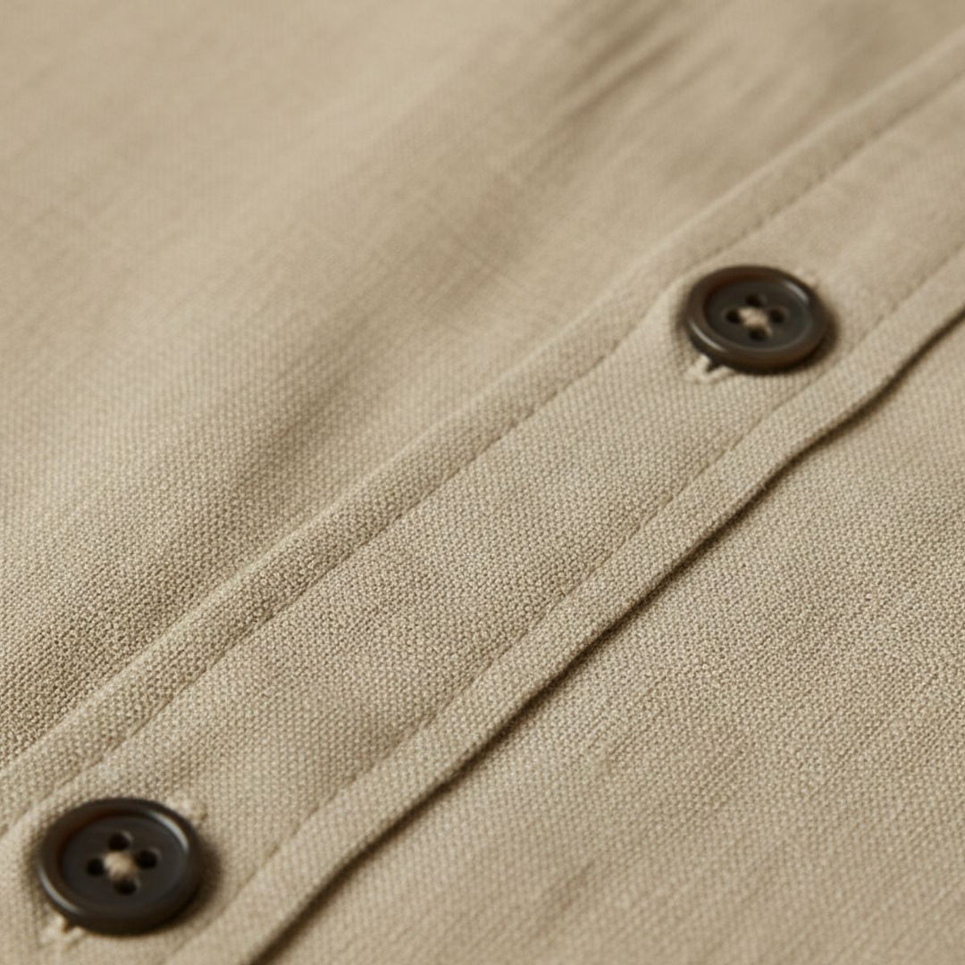 Camicia Uomo in Lino Manica Lunga Stile Vintage