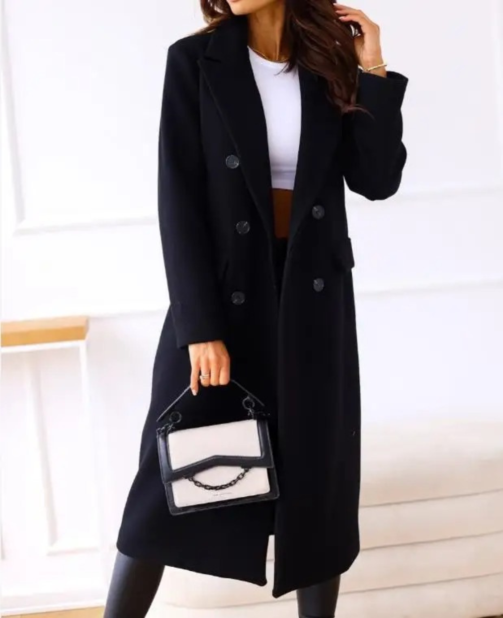 Trench lungo Donna Aderente Tessuto Confortevole Autunno Inverno