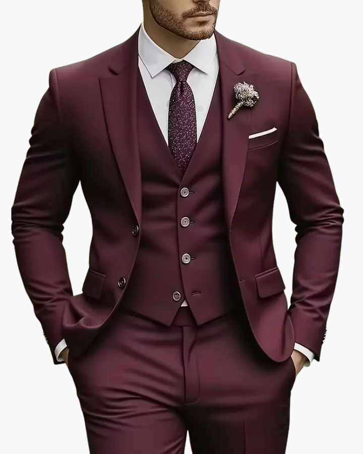 Completo Uomo Tre Pezzi Elegante Slim Fit