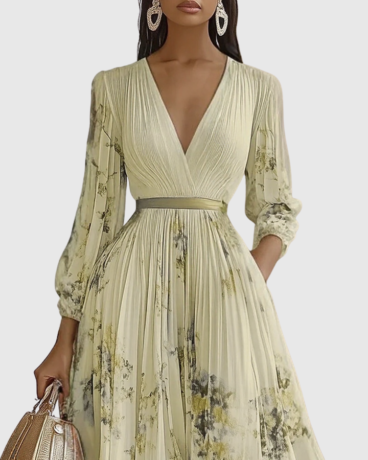 Abito Maxi Donna Plissettato Linea Allungante Movimento Fluido