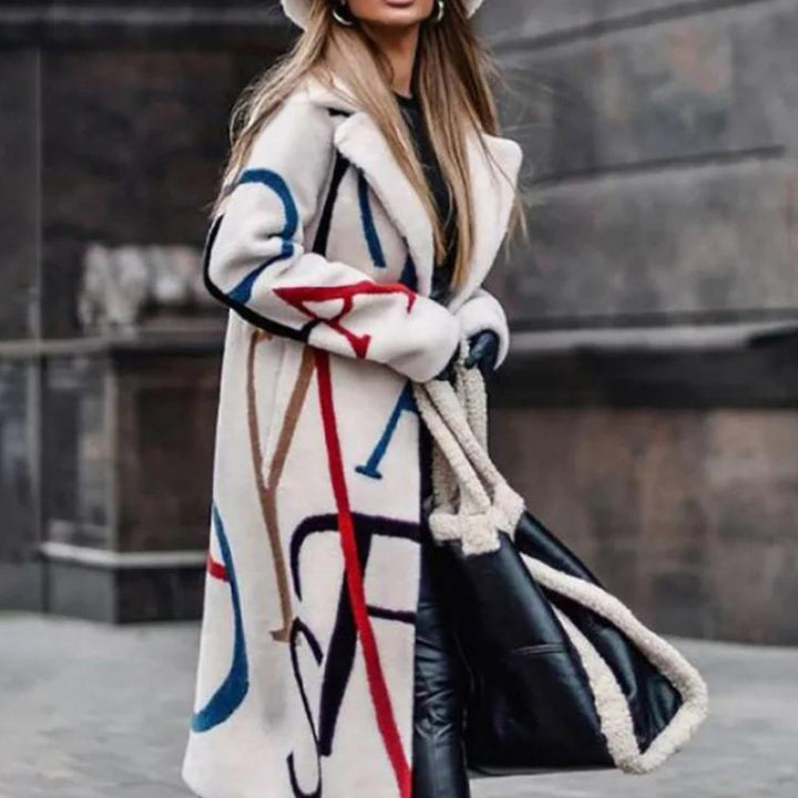 Cappotto Estivo Donna in Tessuto Leggero Stampa Astratta - Vesarelli