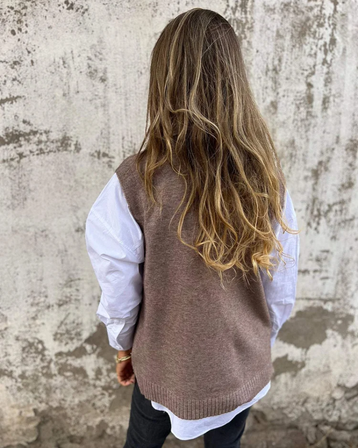 Gilet Donna in Maglia con Scollo a V Vestibilità Comoda - Vesarelli
