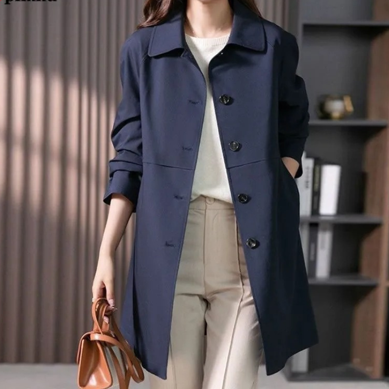 Trench Corto Donna Elegante Bottoni Singoli