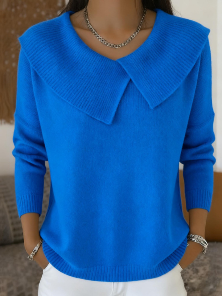 Maglione Donna Collo a Coste Maniche Lunghe Elegante