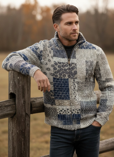 Giacca Uomo Estiva Design Patchwork Leggera - Vesarelli