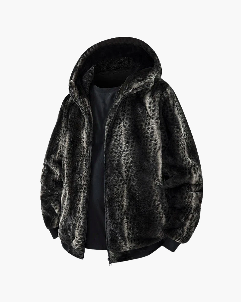 Giacca Donna in Pelliccia Sintetica con Cappuccio Comfort Invernale