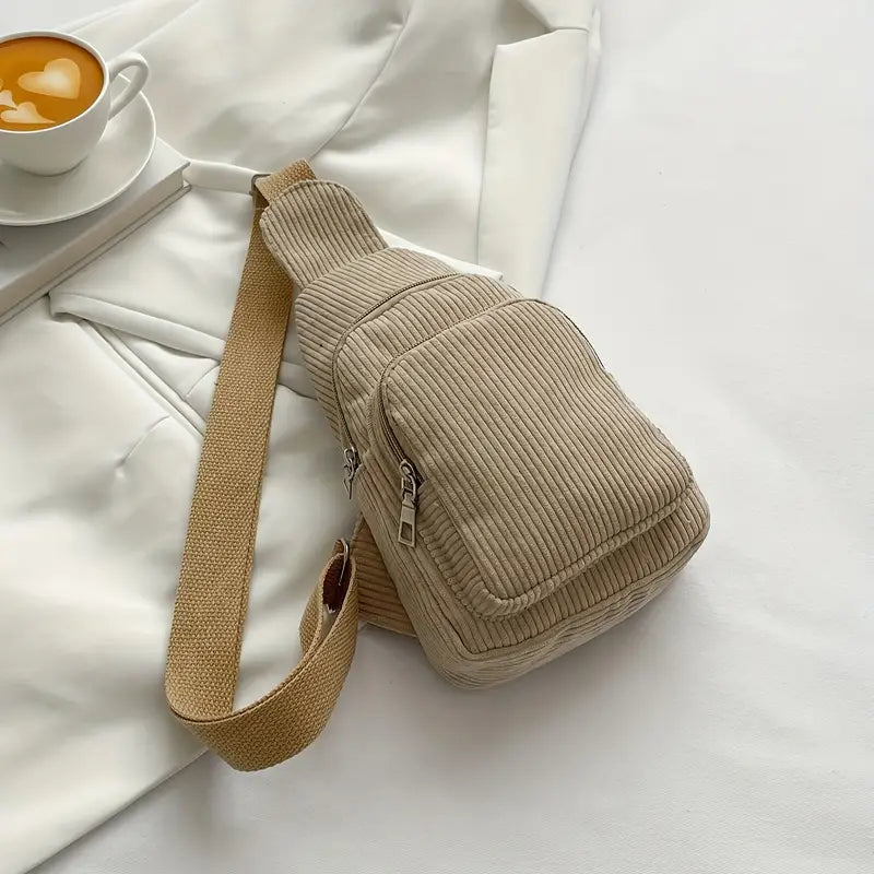 Borsa a Tracolla Donna in Velluto a Coste Piccola Vintage - Vesarelli
